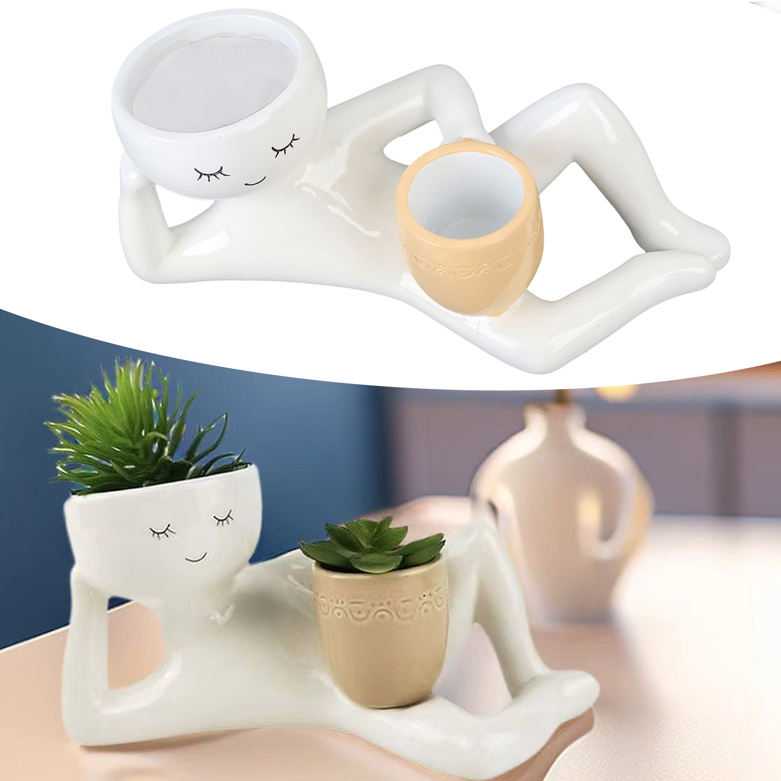 Succulent Set - Maceta suculenta creativa, maceta de resina